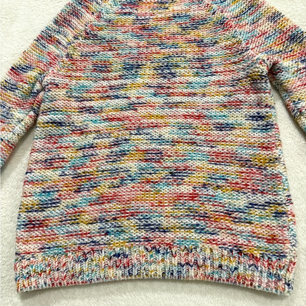 LOFT Multicolor Knit Sweater Size M Cozy Chunky Cable Knit Crewneck - Picture 10 of 15